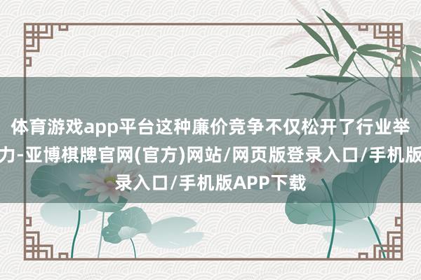 体育游戏app平台这种廉价竞争不仅松开了行业举座盈利能力-亚博棋牌官网(官方)网站/网页版登录入口/手机版APP下载